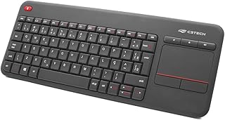 C3Tech Teclado sem fio K-WT200BK Preto Touchpad Layout ABNT2 Anti-Respingo compativel com PC e TV raio de comunicação de até 10 metros possui 3 teclas de atalho multimídia plug and play