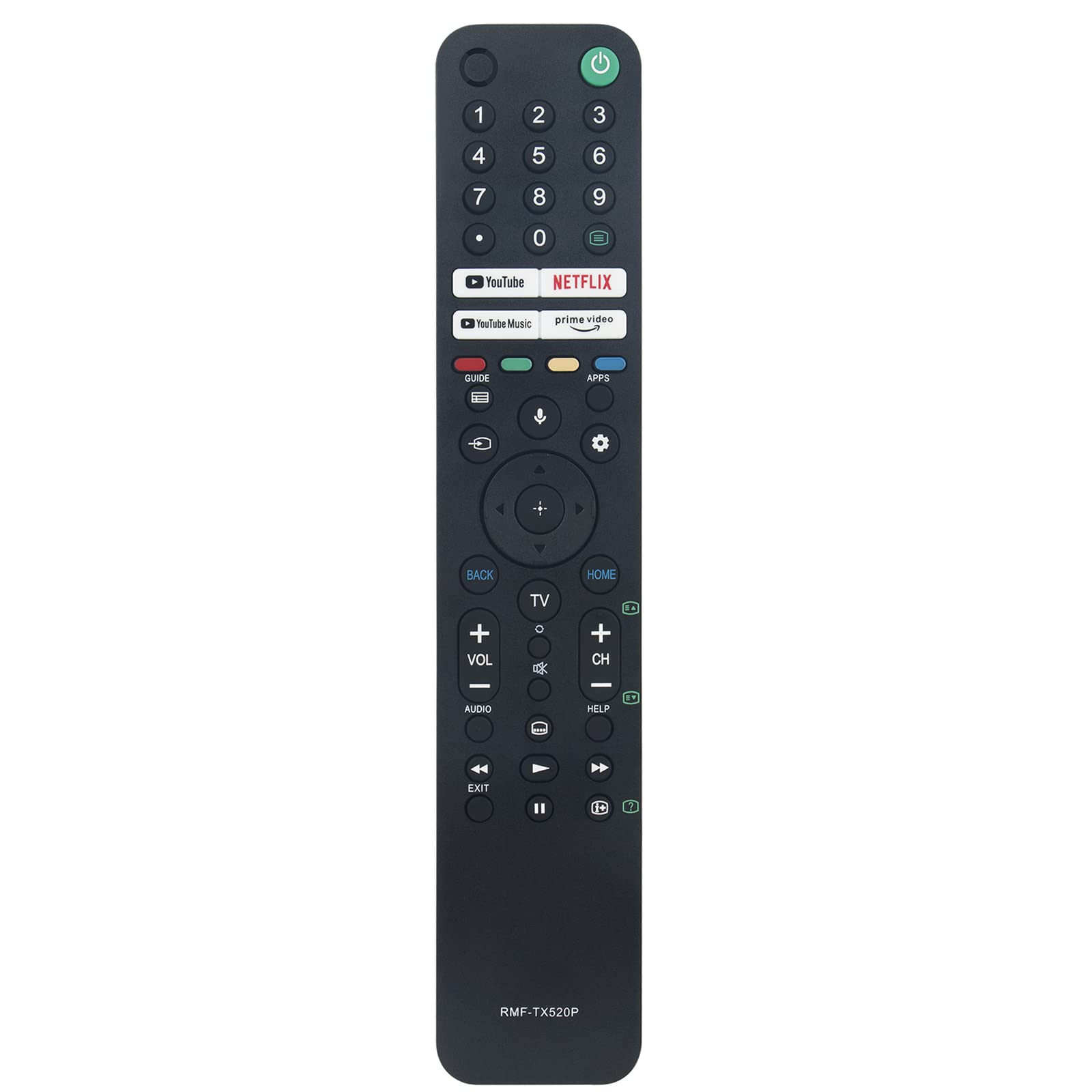 ALLIMITYRMF-TX520P Replace Voice Remote Compatible with Sony Bravia LED TV KD-43X80J KD-50X80J KD-55X80J KD-55X85J KD-65X80J KD-65X85J KD-75X85J XR-55A80J XR-55X90J XR-65A80J XR-65X90J XR-77A80J