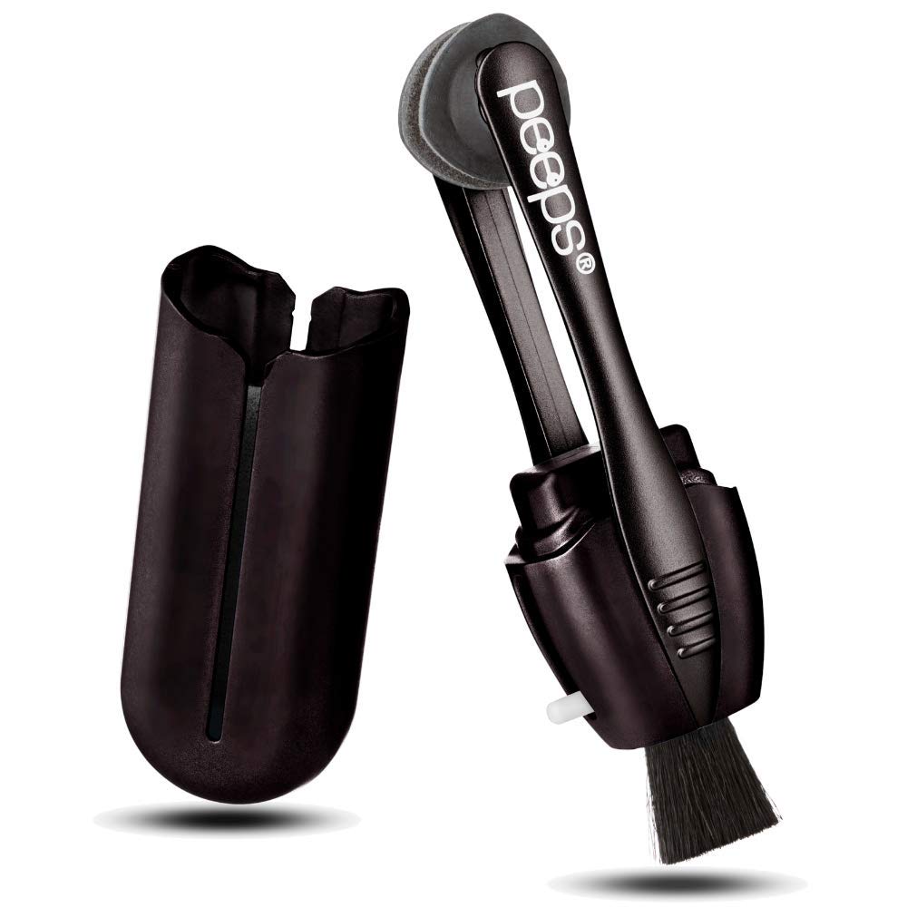 CarbonKlean Peeps Eyeglass Lens Cleaner - Efficient and Durable Carbon Microfiber Technology - Exclusively Used by NASA - 500 Uses (Soft Touch Black) 3 Pack