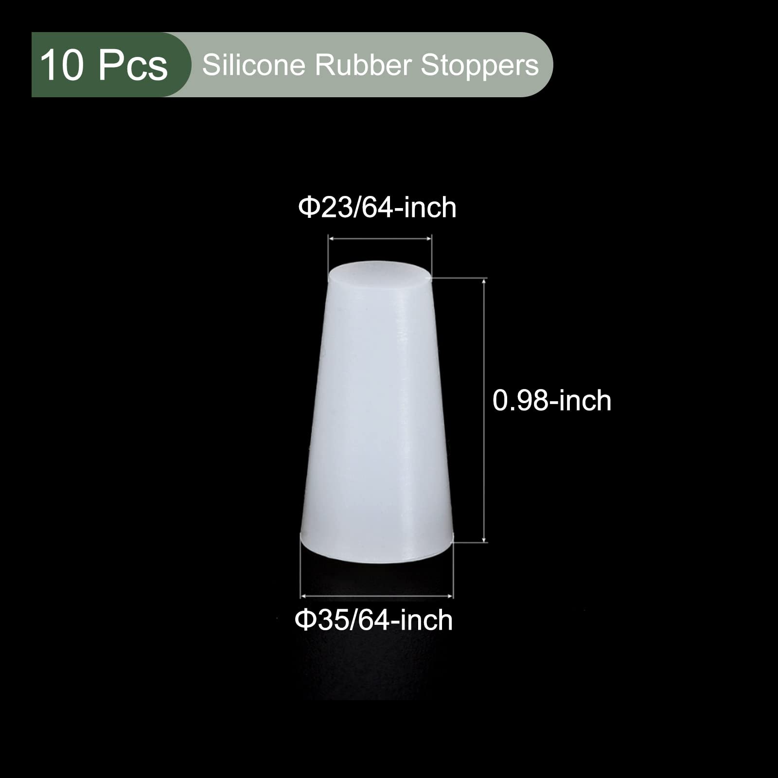 Bouchons Silicone Haute Température YOKIVE - 30 Pièces - Conique 13/64 à 23/64" - Labo Industrie