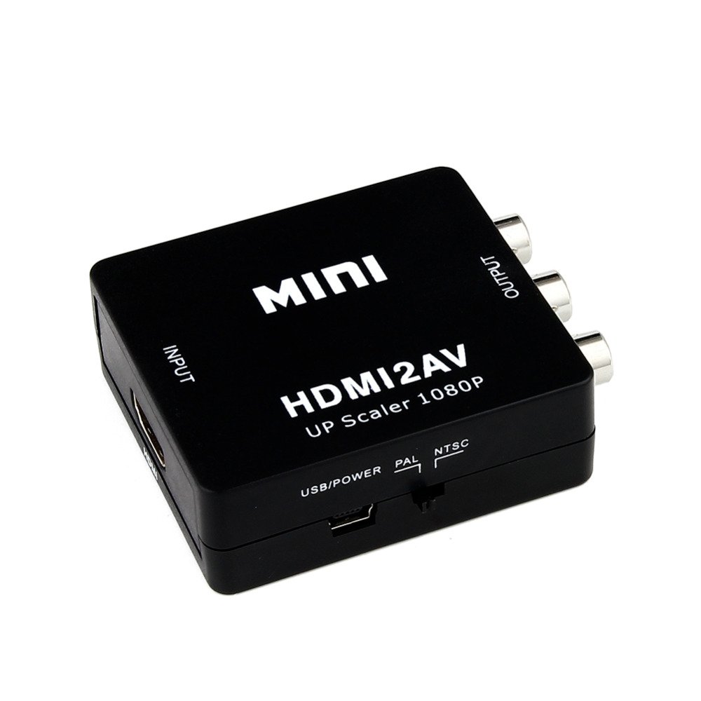 Microware Mini HD Converter Box HDMI to RCA Composite Video Audio AV CVBS Adapter Converter 720p/1080p For PC/PS3/VCR/DVD PAL/MTSC