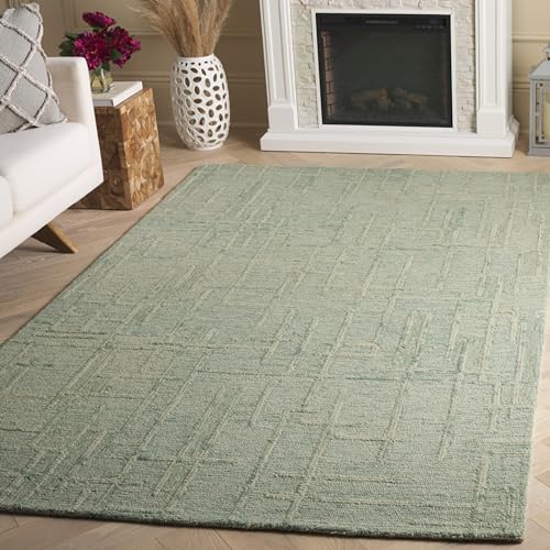 Tapete SAFAVIEH Ebony Collection 5' x 8' Verde Lana Hecho a Mano miniatura 1