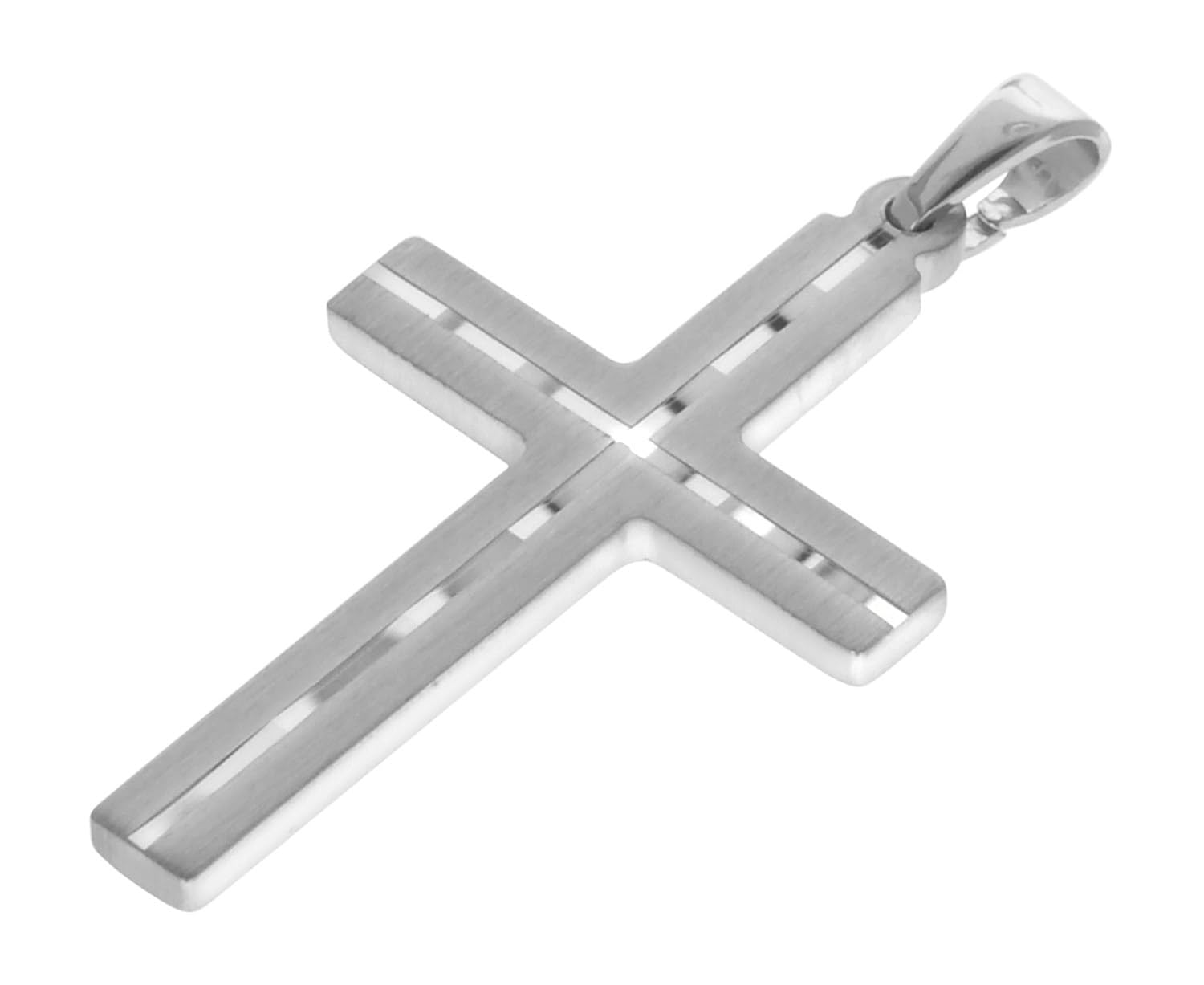 trendor Herren-Halskette mit Kreuz-Anhänger 925 Silber 63836