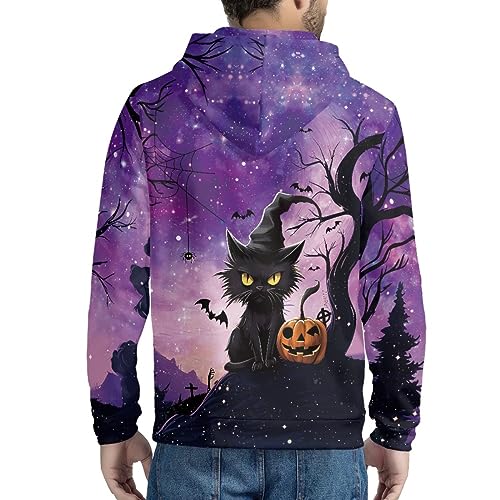 Mens Womens Halloween Print Long Sleeve Front Zipper Hoodies Sweatshirts4