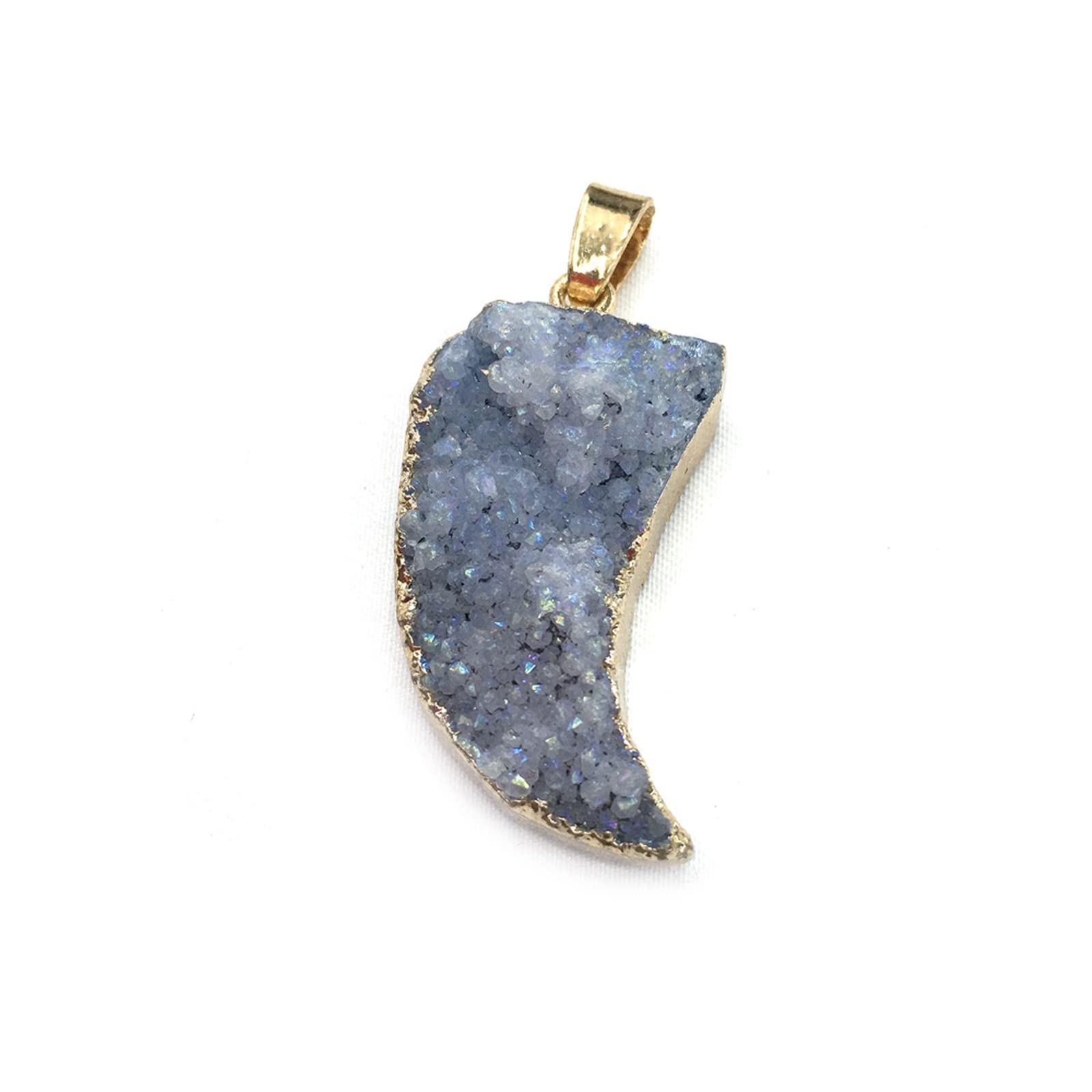 Cristal natural en bruto Colgante de ágata Multicolor con forma de cuchillo de gema de piedra Natural, collar artesanal hecho a mano, pulsera, pendientes, accesorios for mujer de 16x30mm, 2 uds. ( Col