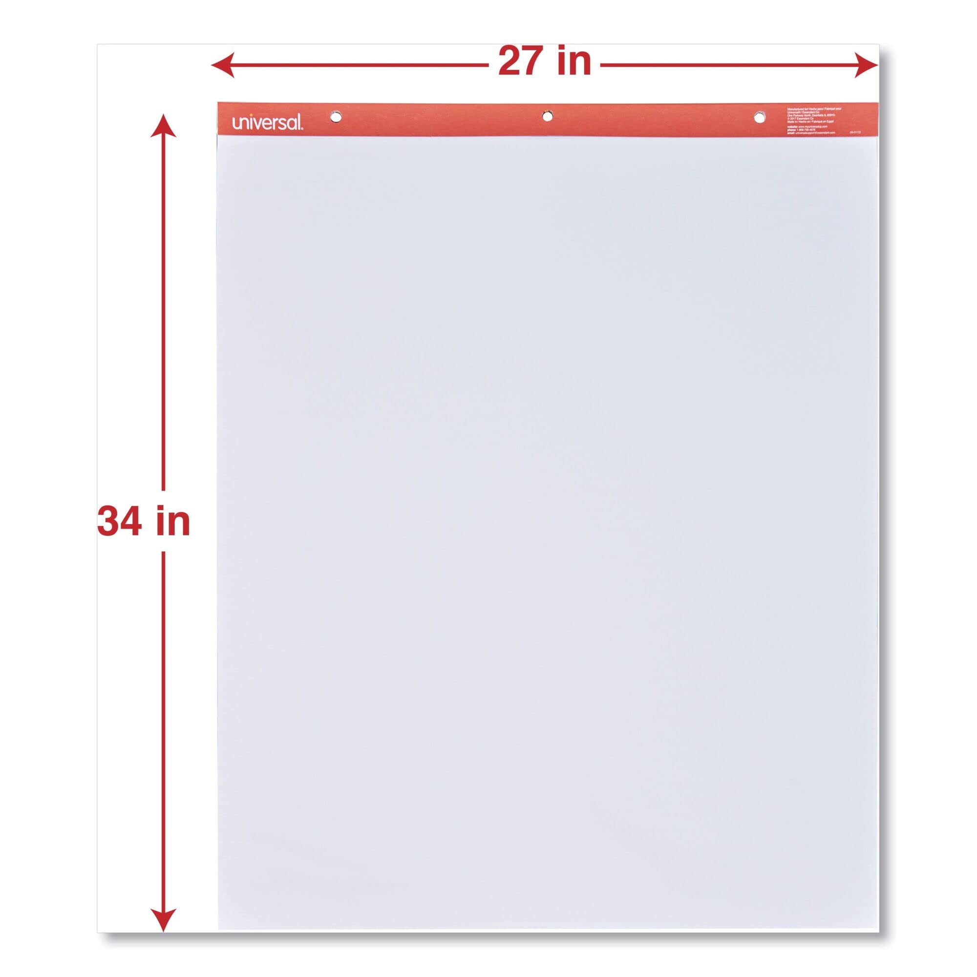 Universal UNV35600 Unlinierte Staffeleiblöcke/Flipcharts, 68,6 cm x 86,4 cm, Weiß (50 Blatt, 2/Karton)
