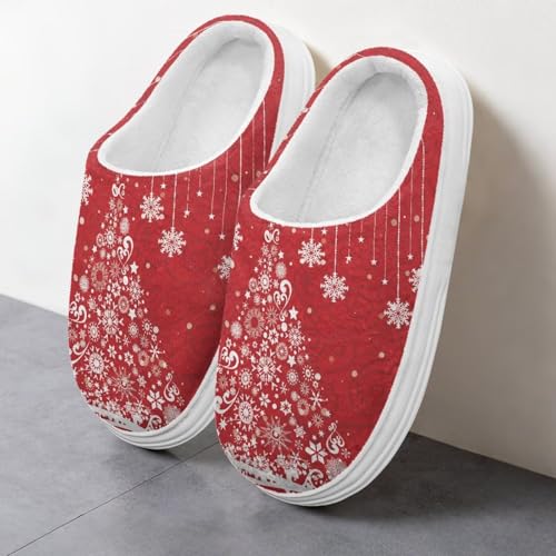 Christmas House Slippers for Woman Washable Comfortable Cotton House Slippers Winter Shoes with Anti-Skid Sole4