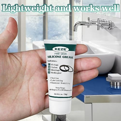 KEZE Waterproof Food Grade Silicone Lubricant Plumbers Grease for Valve Sealant Faucet O Rings 1 oz 1-Pack - 5