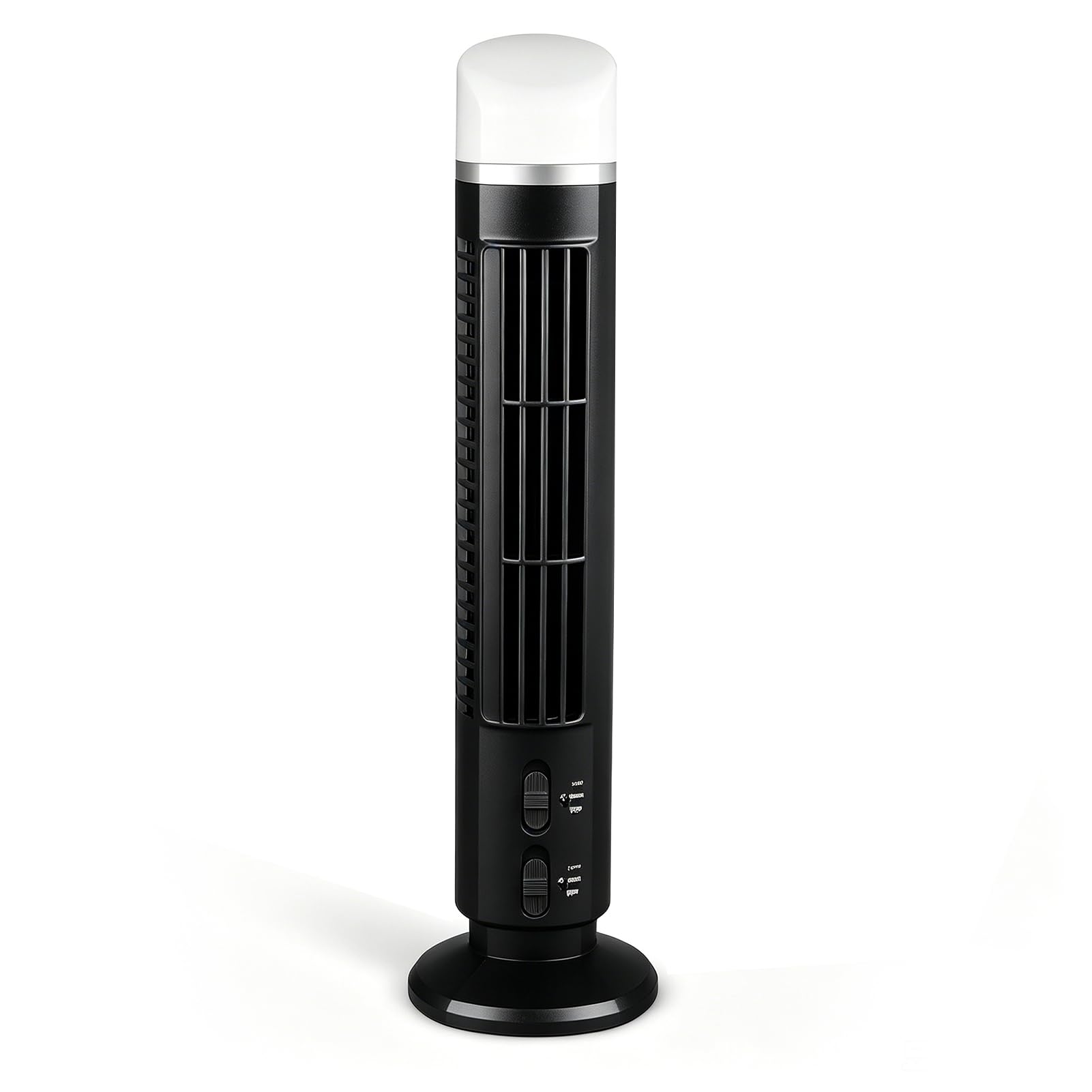 Wentylator Wieżowy, Bezłopatkowy Wentylator Wieżowy Cichy, Stojący Przenośny Wentylator, Oscylacyjny Wentylator Biurkowy USB o Kącie 90° ze światłem do Domowego Biura w Sypialni