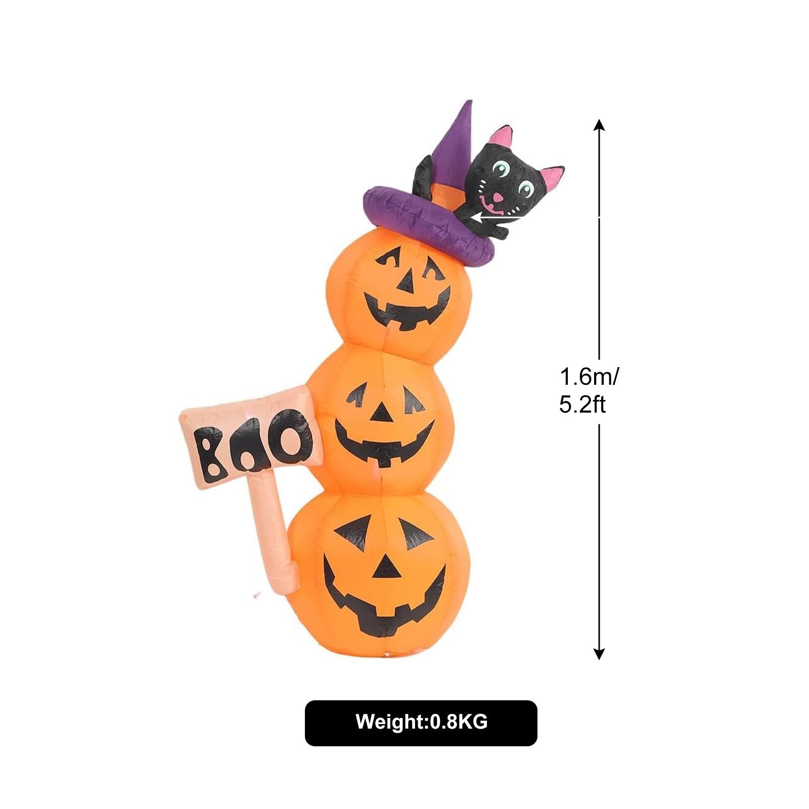 1,59 m Nadmuchiwane Ułożone Dynie Halloween, Lampion Ogród
