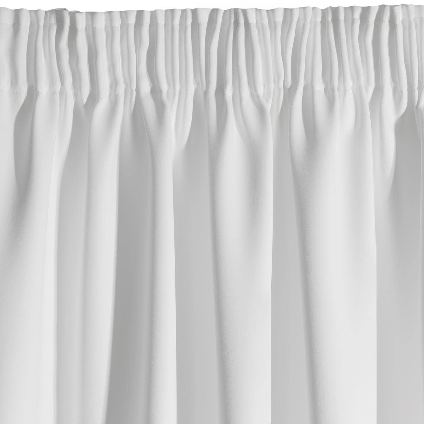 Eurofirany Logan, tenda oscurante opaca, satinata, con fascia plissettata, 1 pezzo, elegante, liscia, semplice, per soggiorno e camera da letto, bianca 135 x 270 cm ( 100% poliestere )