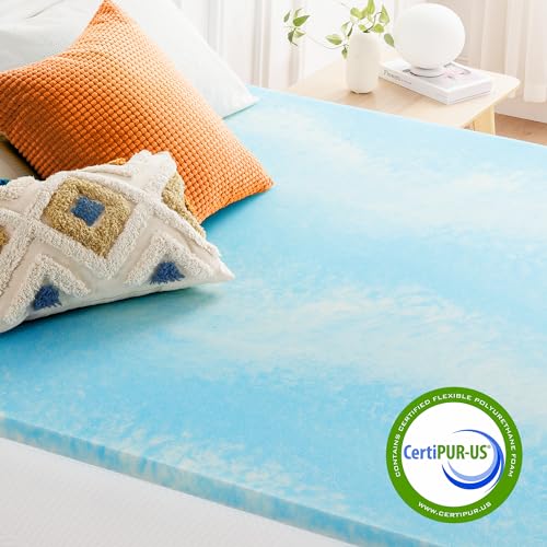 Image of Best Price Mattress 1.5 Inch Swirl Gel AeroBreeze Cooling Air Flow Memory Foam Mattress Topper, Dorm Essentials, King