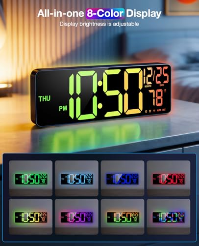 Tempospark Large Digital Wall Clock for Classroom, 15.5" LED Digital Clocks - image 6