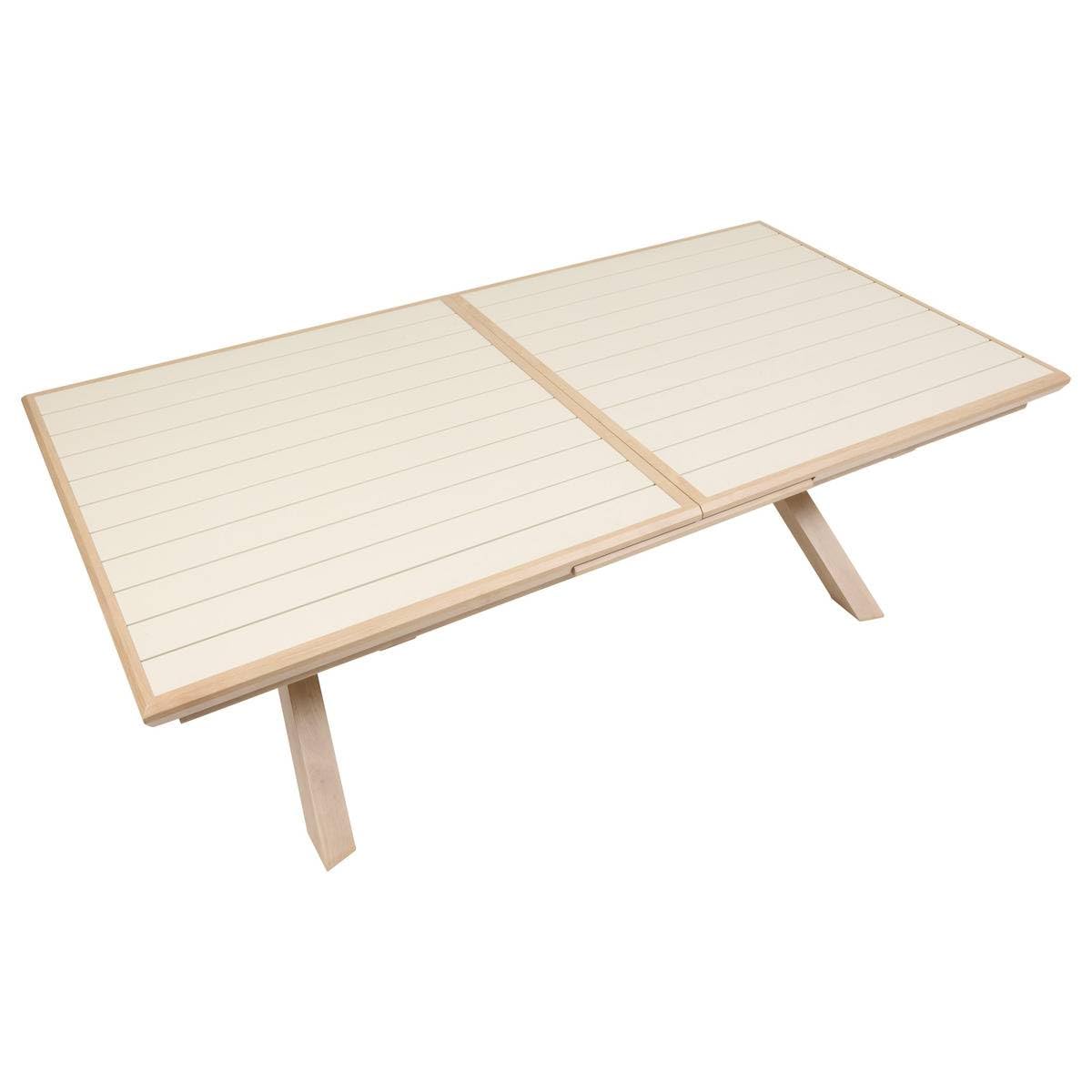 Hespéride - Table de Jardin Extensible Axiome Argile/Miel - 10 Places - Aluminium Traité Epoxy Antirouille - Meuble d'Extérieur à Rallonge Automatique