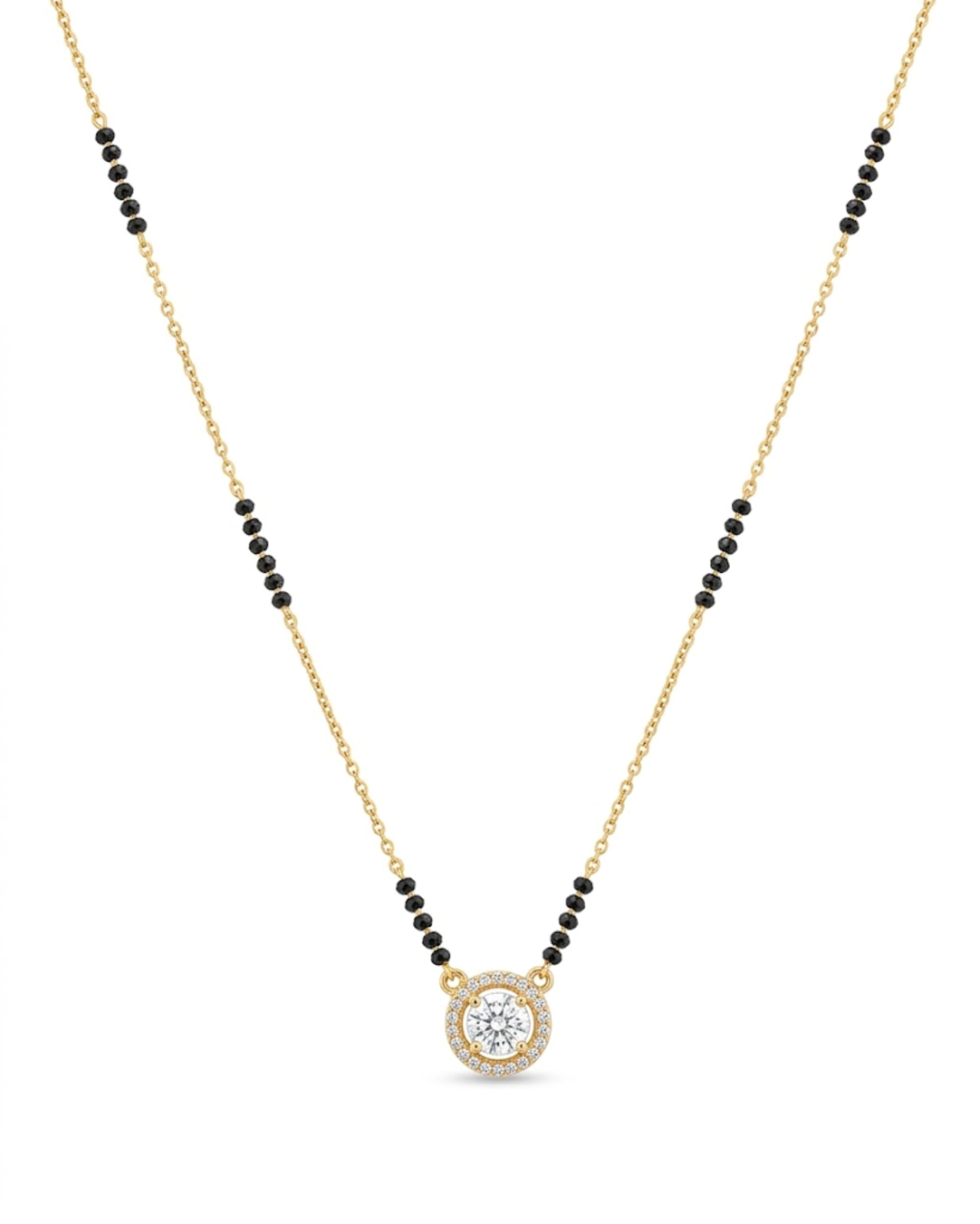 Zeraki Jewels Gold Plated Artificial Stones & Beads Mangalsutra for Women | Stylish Teardrop Pendant Mangalsutra | Traditional & Modern Daily Wear Jewellery