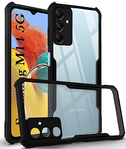 Image of Jkobi Back Cover Case for Samsung Galaxy M14 5G (Shockproof with Polycarbonate Clear Panel | Professional Black)