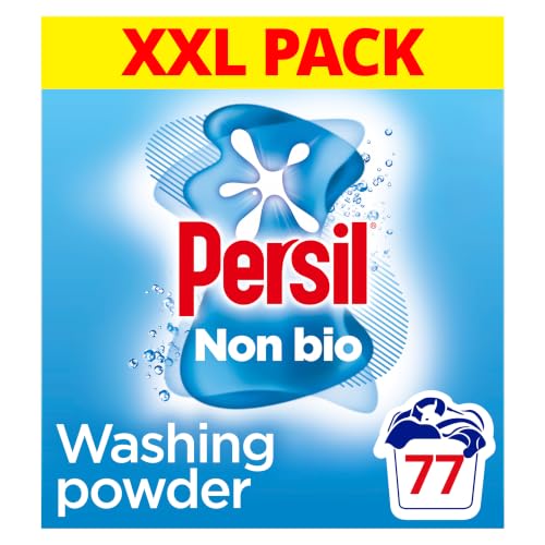 Persil Non Bio Washing Powder XXL Family Pack gentle next to sensitive skin for outstanding stain removal in cold washes 77 washes (3.85 kg)