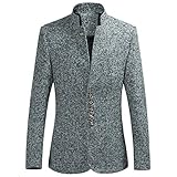 Photo Gallery zhaoyajie giacca da uomo cinese tunica, giacca monopetto slim fit con colletto alla coreana, giacca formale per banchetti nuziali, elegante giacca da smoking da lavoro per cene, grigio m Photo Gallery zhaoyajie giacca da uomo cinese tunica, giacca monopetto slim fit con colletto alla coreana, giacca formale per banchetti nuziali, elegante giacca da smoking da lavoro per cene, grigio m
