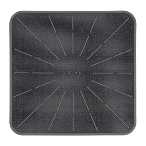 Lazy K Induction Cooktop Mat - Silicone Fiberglass Scratch Protector - for Magnetic Stove - Non slip Pads to Prevent Pots from Sliding during Cooking - Square (9inches) Gray