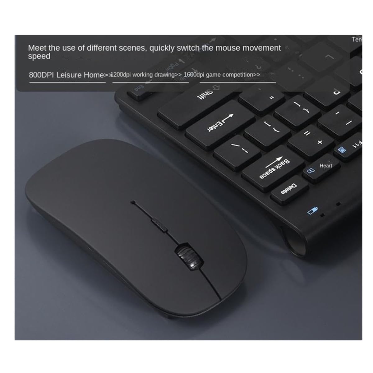 Klawiatura i Mysz do Gier, Zestaw Klawiatury I Myszy Zestaw Klawiatury I Myszy 2.4G Z Odbiornikiem USB Do Komputerów Stacjonarnych Wodoszczelna Klawiatura i Mysz(Black)