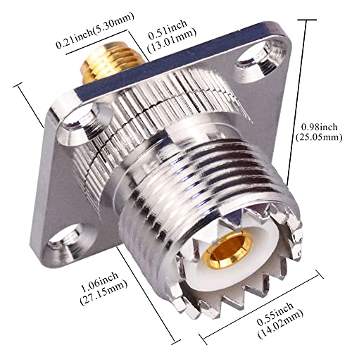Adaptador SMA a UHF Femenino 2 Piezas miniatura 2