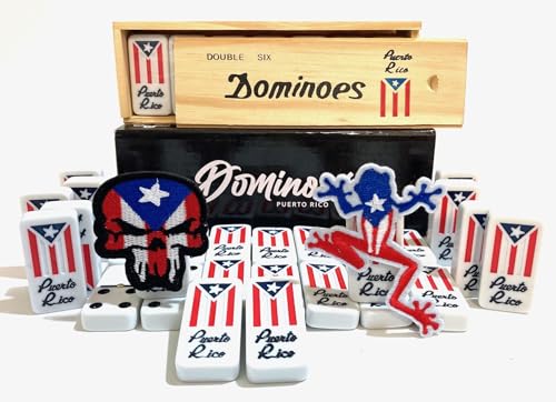 Puerto Rico Dominoes set Gifts Double six Puerto Rican domino set Boricua style comes with PR flag