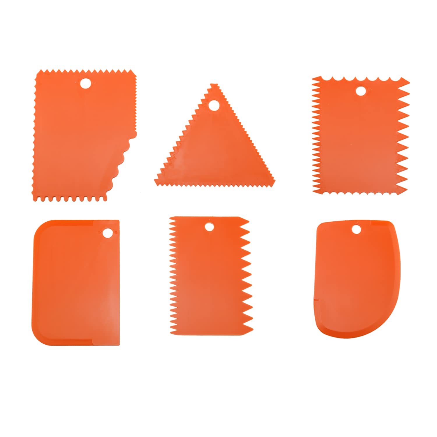 Lovelysp-6 Pieces of Plastic Clay Scraper, Carving Soft Clay Engraving Knife, Clay Scraper,Industrial Clay Scraper, Engraving Tool, Pottery Tool(Orange)-1 Set
