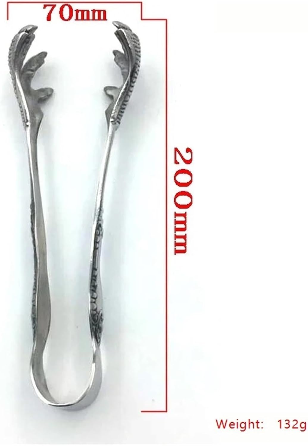 Stainless Steel Ice Tongs Ice Clip Bartender Tool Food Tongs Fruit Sugar Cube Clip(Rose Gold)