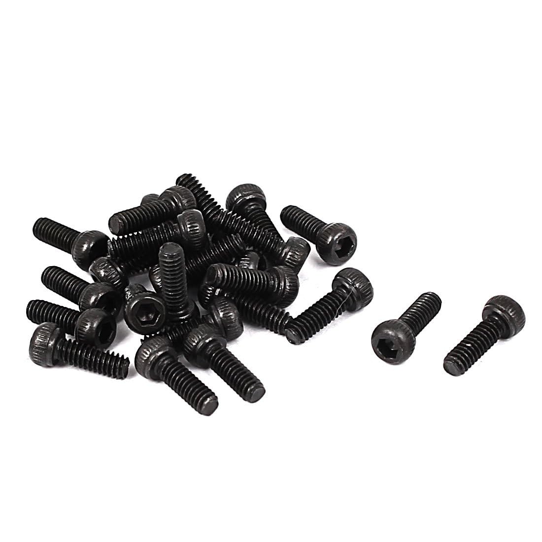 TOP-VIGOR 25Pcs Hexagon Socket Head Cap Screws, M2 x 6mm 12.9 Alloy Steel Replacement Machine Fastener Screws
