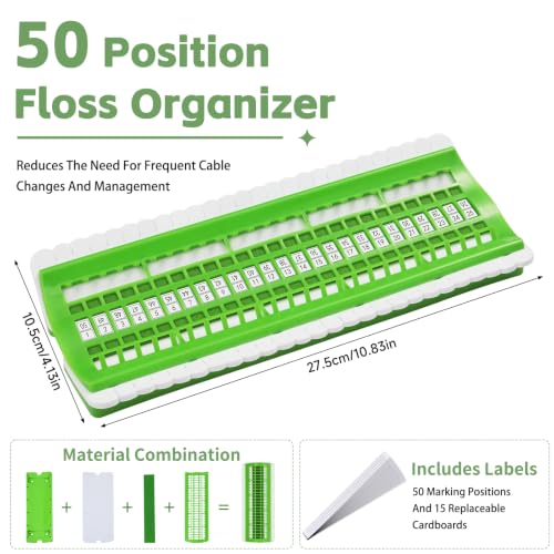 Image of LOKUNN 50 Position Embroidery Floss Organizer, Thread Shelf with 15P Card