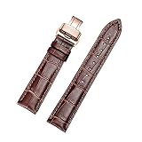 EHHE ZPF Sturdy Calfskin Replacement Leather Watch Bands with Deployment Buckle for Men's Wtach Band