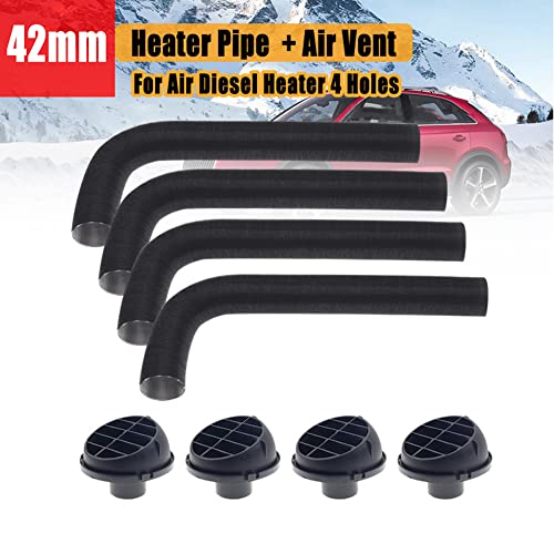 Aublinto 42 mm Auto Heizung Lüftungsöffnung,Luftstand Heizung Warmluftauslasses Luftausgang Anschluss Warmluftauslass Entlüftungsschlauch Clips Set Standheizung Zubehör