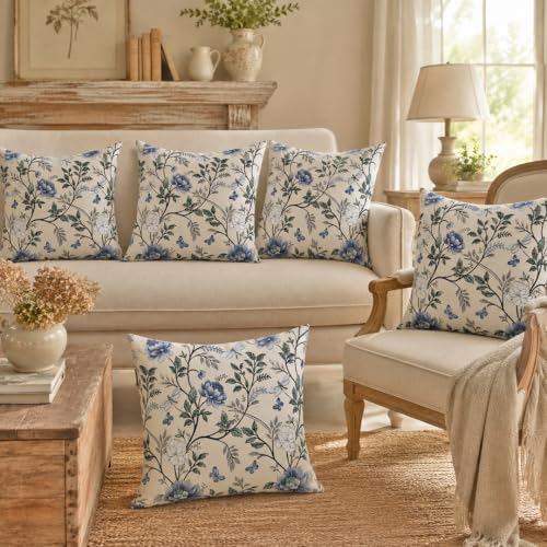 Image of Clasiko Cotton Cushion Covers 16x16 Inches Pack of 5 | Indigo Leaf