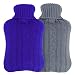 Bolsa de Agua Caliente, 2L Botellas de Agua Caliente Antifugas con Funda de Punto para Cama, Regalo para Madre Padre (Azul)