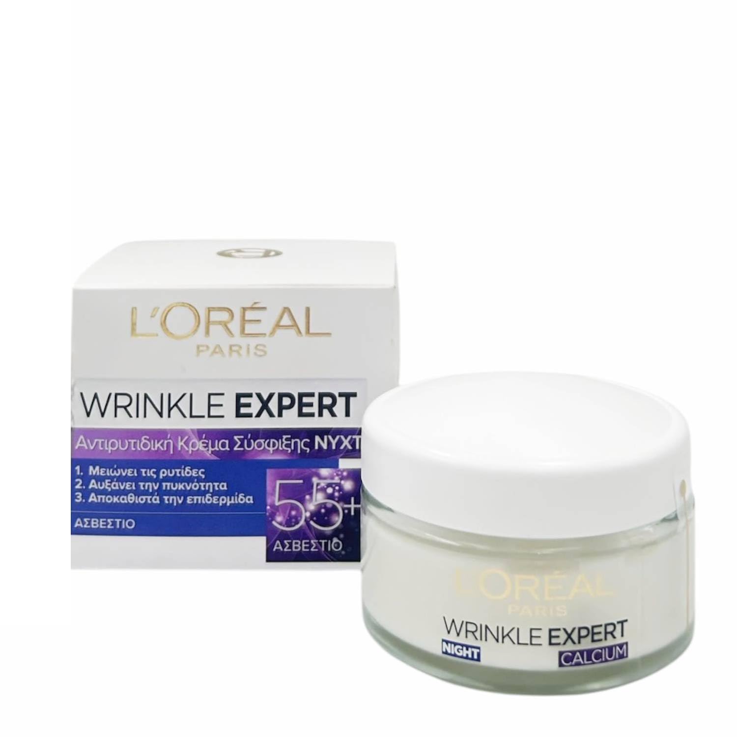 L'Oréal Paris Attiva Antirughe 55+ Crema Viso Donna Antirughe Riparatrice Giorno e Notte con Calcium, 50 ml