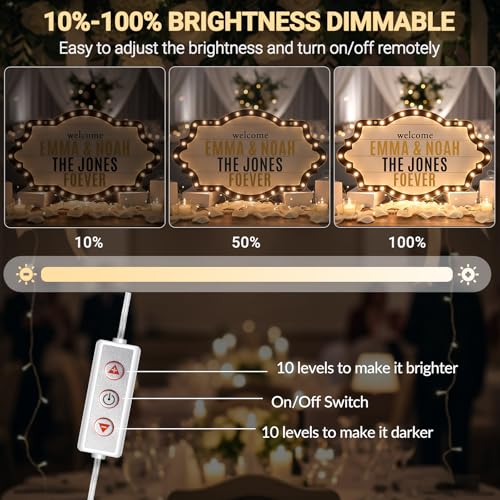 Image of Bottle Service Sign Wedding Party Marquee Light, Custom Portable LED Signs for with Removable Letter Stickers, 20 Inch Vintage Geometric Light Up Sign for Party Club Birthday Home Bar Decor