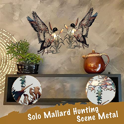 Wibota 2Pcs Rustic Metal Elk/Duck Wall Art Decor Cabin Hunting Decor Unique Deer Room Hanging Decoration Western Moose Wildlife Pictures Home Bedroom Garden Outdoor Animal Artwork Handcraft Gifts #TOP6
