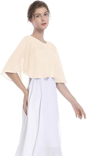 Miniatura 2 de Baoqiya Capelet nupcial de la boda de la gasa del cordón del encogimiento de chales y envolturas para el vestido de noche