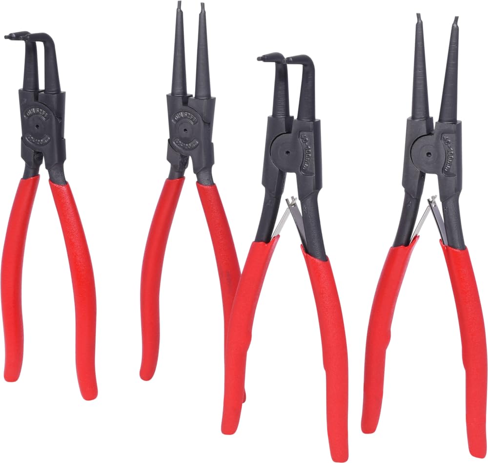 KS Tools 119.2060 Juego de alicates para anillos de seguridad, 40-100 mm, 4 pzs