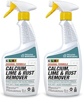 CLR PRO Calcium, Lime & Rust Remover - Quickly Removes Calcium and Lime Deposits, Stubborn Rust Stains, and Household Hard Water Deposits - 32 Ounce Spray Bottle (Pack of 2)