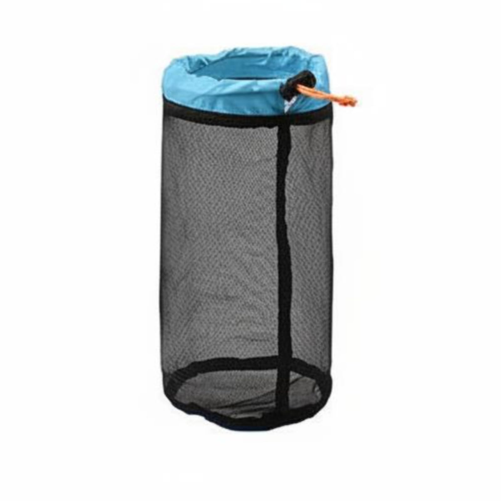 Cord Lock Mesh Drawstring Bag Lightweight Drawstring Mesh Bag Cylindrical, Blue-Black, S|Drawstring Bags-image-46