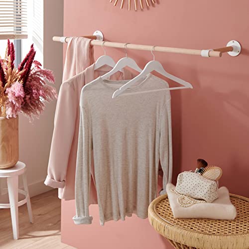 MOB-IN Kit penderie Suspendue/Portant Barre Murale Chêne/Blanc 1 m - Alma