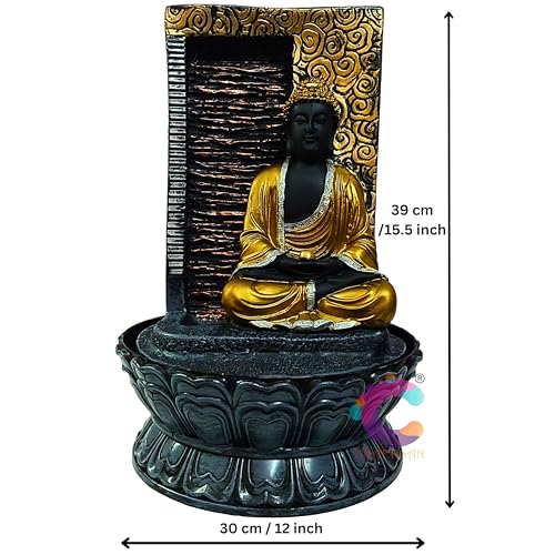 Image of Decorative Water Fountain for Home Decor, Office, Indoor & Outdoor, Garden, Puja Room, Vaastu, Reception, Spa, Gifting. (Meditating Buddha C-066)