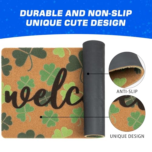 Paillasson antidérapant Saint-Patrick avec trèfle de 43,2 x 73,2 cm
