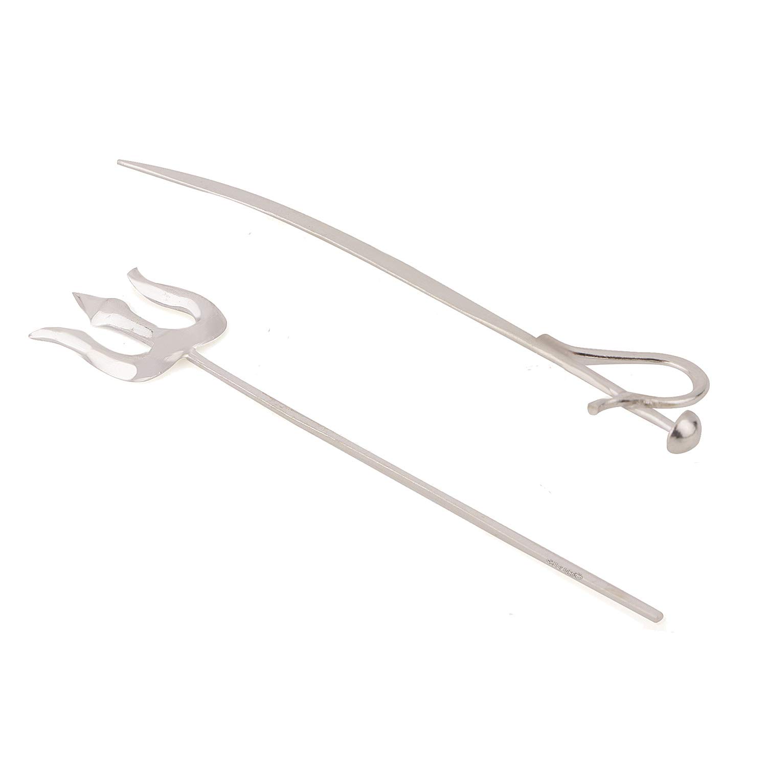 Silver Trishul & Talwar Set - Puja & Gift -4