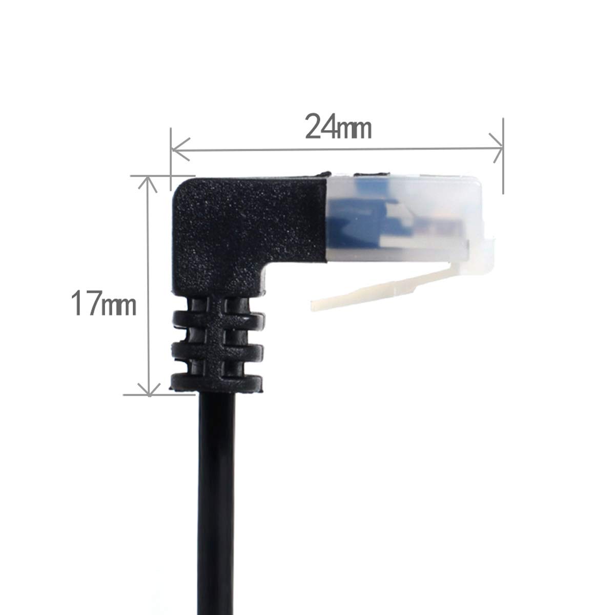 Cablecc Câble Ethernet RJ45 ultra fin Cat6coudé vers le bas 25cm UTP