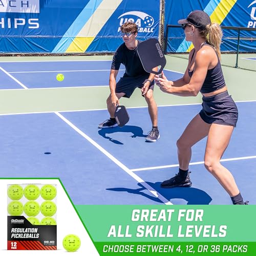 Image of GoSports GS 40 Pickleball Balls - 4, 12, or 36 Pack of Regulation USAPA Pickleballs