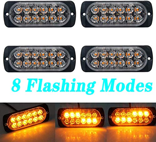 12 LED Car Strobe Lights, Kamtop 4pcs IP65 Waterproof 12 LED Car Strobe Flash Lights Warning Beacon Emergency Flashing… - Image 6