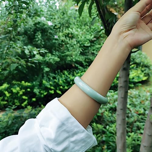 Natural Green Jade Bangle Bracelet for Women Genuine with Certificate丨100% Grade A Jade Handmade Bracelets - Healing Protection Good Luck Bracelet Bangles with Jewelry Box (54-64mm)3