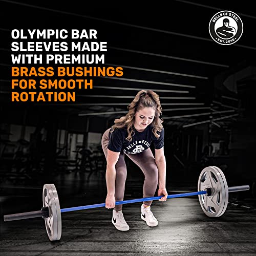 Image of Olympic Barbell [Bells of Steel] Olympic Bar for Commercial and Home Gym, Cerakote Finish Utility Bar for Powerlifting, Bodybuilding, and Strength Training, 1000lb Weight Capacity